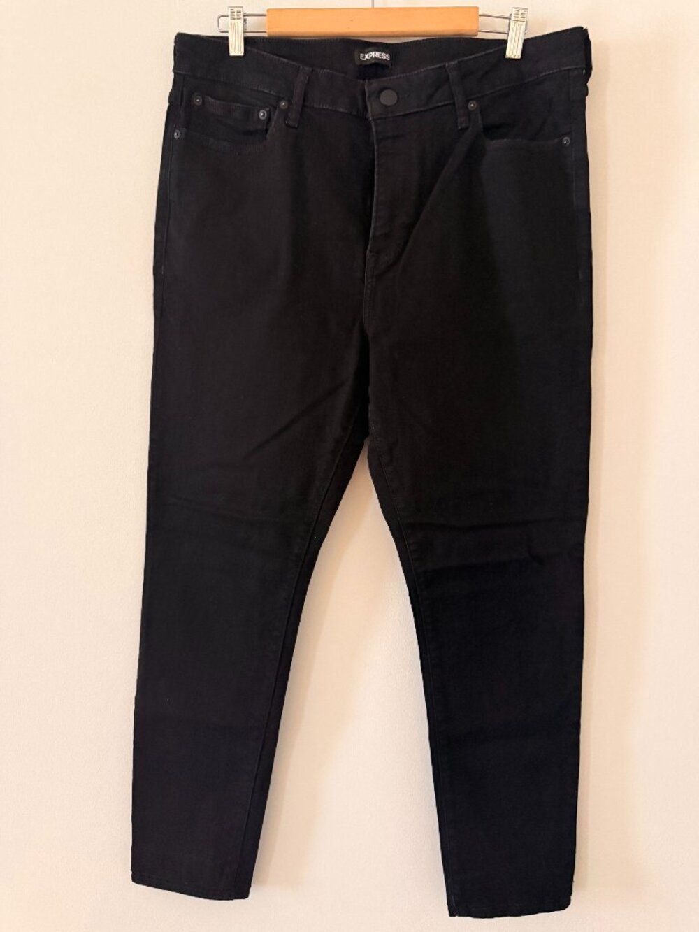 Express Skinny Black Stretch Jeans Men's 36x32